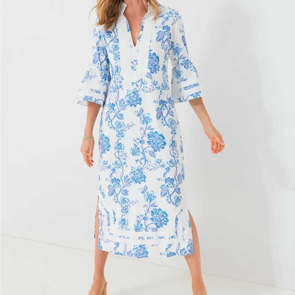 Sail to Sable x Style Charade blue flower print caftan